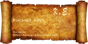 Kuczogi Edit névjegykártya